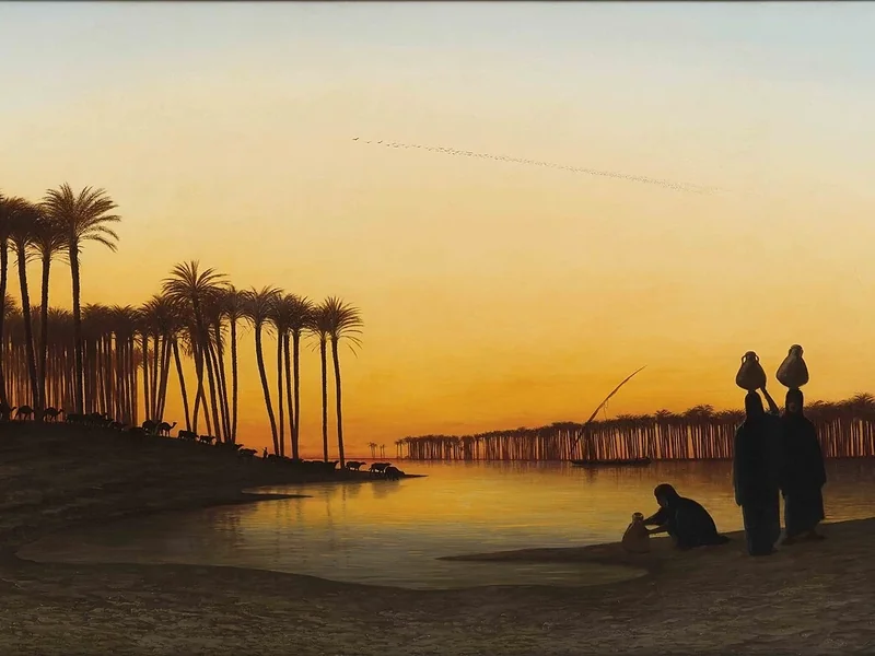 1814-Charles-Théodore Frère - Tramonto sul Nilo